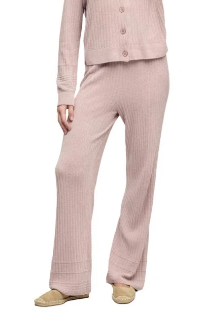 Barefoot Dreams Cozychic® Ultra Lite® Textured Hem Ribbed Pants In Neutral