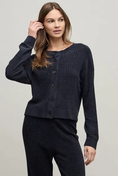 Barefoot Dreams Cozychic Ultra Lite® Textured Rib Cardigan In Black