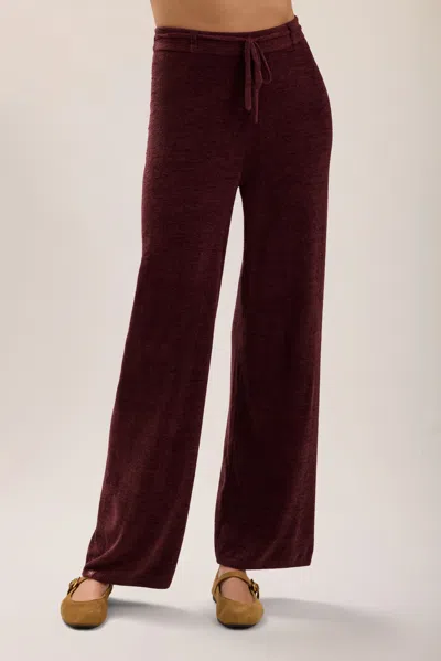 Barefoot Dreams Cozychic Ultra Lite® Tie Waist Relaxed Pant In Burgundy