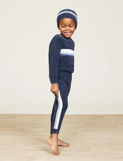 Barefoot Dreams Babies' Cozychic Ultra Lite® Toddler Multi Stripe Beanie In Indigo Multi