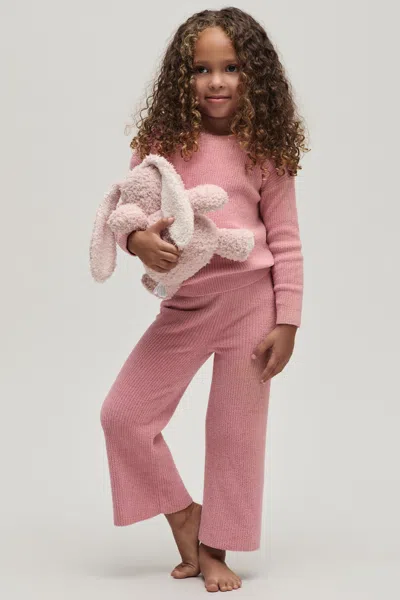 Barefoot Dreams Babies' Cozychic Ultra Lite® Toddler Rib Wide Leg Pant In Burgundy
