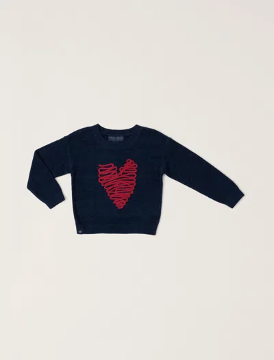 Barefoot Dreams Babies' Cozychic Ultra Lite® Toddler Stitched Heart Pullover In Black