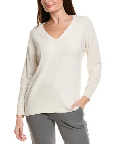 Barefoot Dreams Cozychic Ultra Lite V-neck High-low Pullover In White