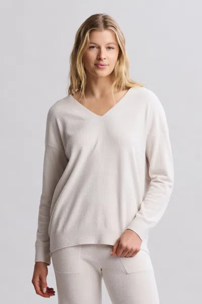 Barefoot Dreams Cozychic Ultra Lite® V Neck Hi-low Pullover In White