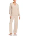 Barefoot Dreams Cozychic Ultra Lite V Neck Pajama Set In Stone
