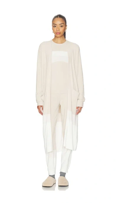 Barefoot Dreams Cozychic Ultra Lite Wavy Long Cardigan In Gray