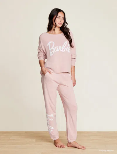 Barefoot Dreams Cozychic Ultra Lite® Women's Barbie™ Jogger In Dusty Rose / White