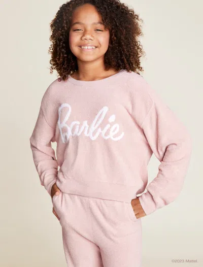 Barefoot Dreams Babies' Cozychic Ultra Lite® Youth Barbie™ Pullover In Pink