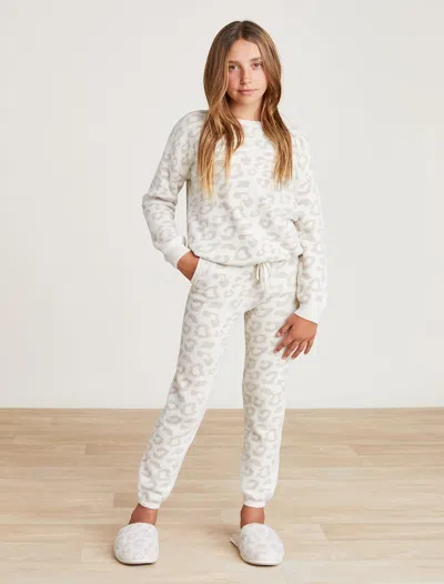 Barefoot Dreams Babies' Cozychic Ultra Lite® Youth Barefoot In The Wild® Track Pant In White