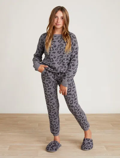 Barefoot Dreams Babies' Cozychic Ultra Lite® Youth Slouchy Barefoot In The Wild® Pullover In Black