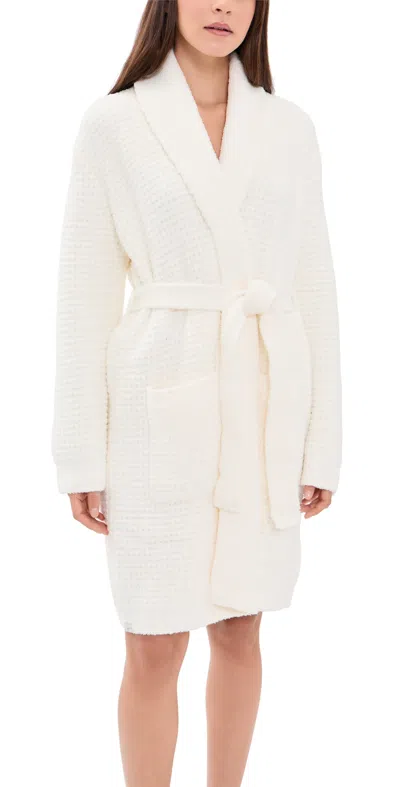 Barefoot Dreams Cozychic Waffle Robe Pearl In White