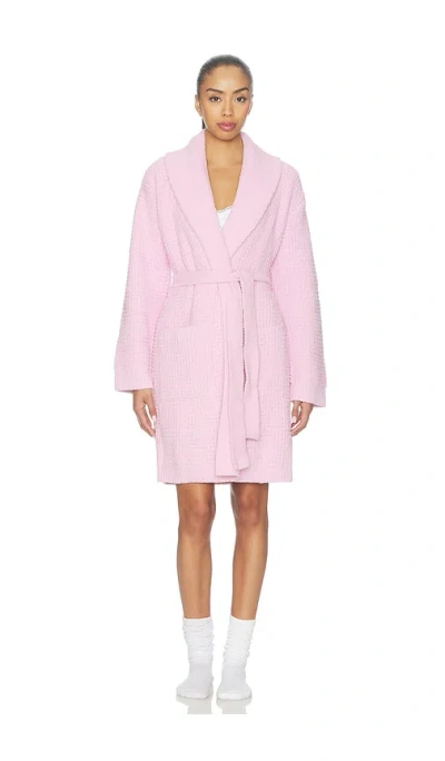 Barefoot Dreams Cozychic Waffle Robe In Pink