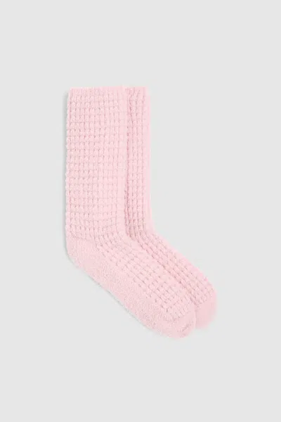 Barefoot Dreams Cozychic® Waffle Socks In Petal