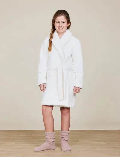 Barefoot Dreams Babies' Cozychic® Youth Brushed Robe In White