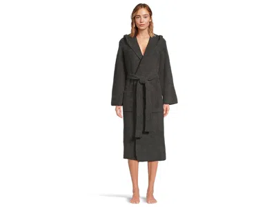 Barefoot Dreams Cozychic(r) Ribbed Hooded Robe In Black