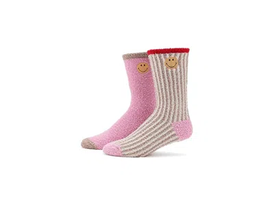Barefoot Dreams Cozychic(r) Smiley Ribbed Socks Set Sock Feather Multi: One Size