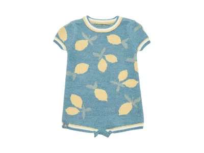 Barefoot Dreams Cozychic(r) Ultra Lite Baby Lemon Onesie (infant) Kid's Clothing Azure : 12-18 Months, Nylon/viscose In Blue
