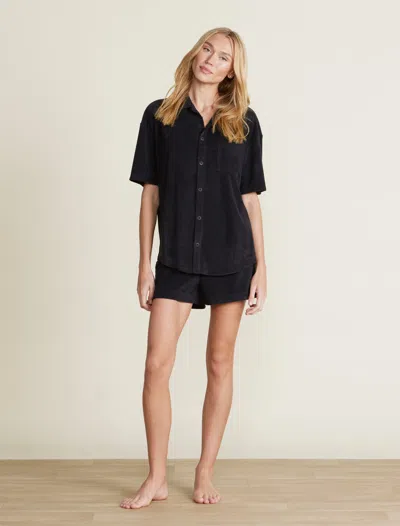 Barefoot Dreams Cozyterry® Button Down Shirt In Black