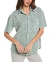 Barefoot Dreams Cozyterry Button-down Shirt In Blue