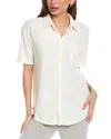 Barefoot Dreams Cozychic Ultra Lite Cropped Shirt In White
