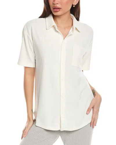 Barefoot Dreams Cozyterry Button-down Shirt In Neutral