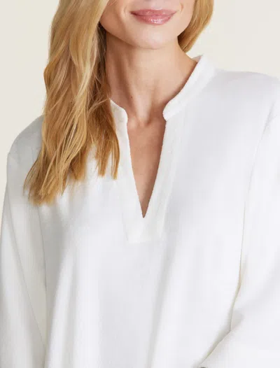 Barefoot Dreams Cozyterry® Placket Caftan In Pearl