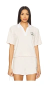 Barefoot Dreams Cozyterry Polo In Sand Dune/sea Salt