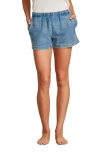 Barefoot Dreams Denim Look French Terry Lounge Shorts In Indigo Light Wash