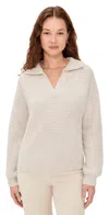 Barefoot Dreams Dolman Rib Collared Pullover Stone In Neutral