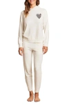 Barefoot Dreams Embroidered Heart Cozychic Ultra Lite® Lounge Hoodie In White