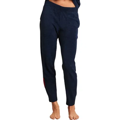 Barefoot Dreams Embroidered Heart Cozychic Ultra Lite® Lounge Pants In Marine/scarlet