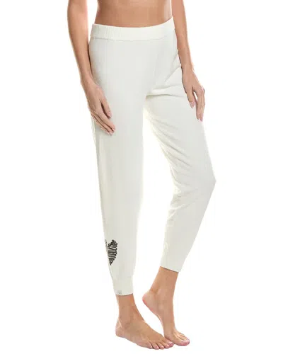 Barefoot Dreams Embroidered Heart Pant In White