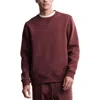 Barefoot Dreams Fleece Crewneck Sweatshirt In Burgundy
