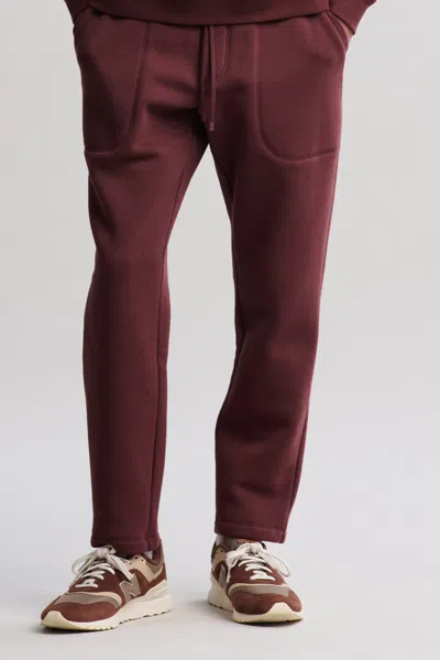 Barefoot Dreams Fleece Track Pant In Deep Aubergine