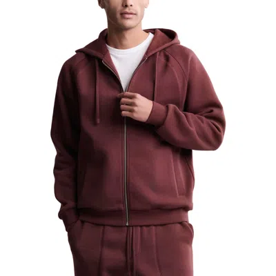 Barefoot Dreams Fleece Zip Hoodie In Burgundy