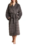 Barefoot Dreams Luxechic Quilted Shawl-collar Blanket Robe In Carbon