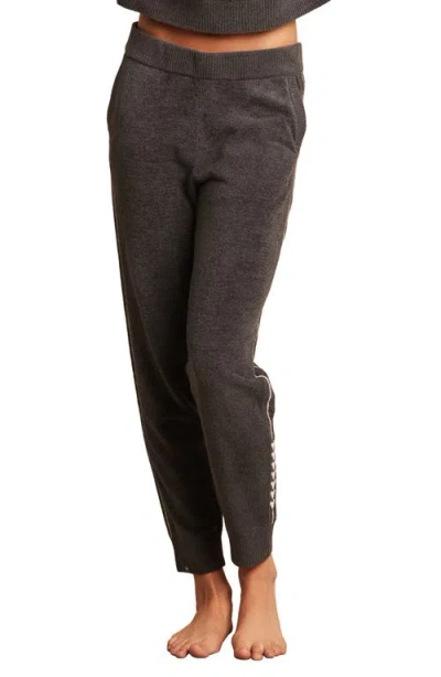 Barefoot Dreams Heartbeat Stripe Cozychic Ultra Lite® Lounge Pants In Carbon/sunrise Pink