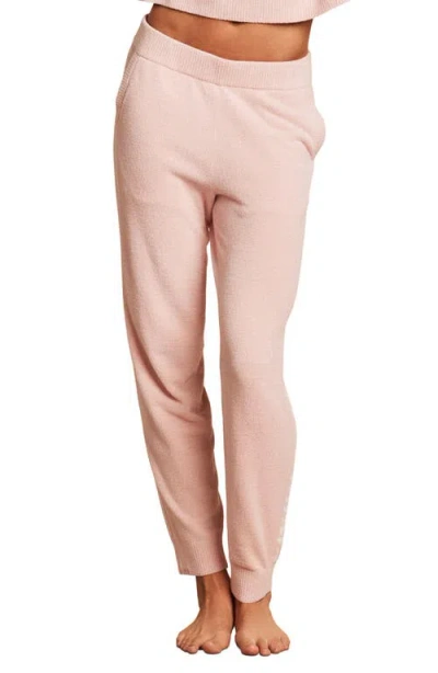 Barefoot Dreams Heartbeat Stripe Cozychic Ultra Lite® Lounge Pants In Pink Peonie/pearl