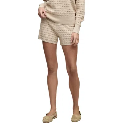 Barefoot Dreams Heathered Cotton Tulip Pointelle Lounge Shorts In Gray