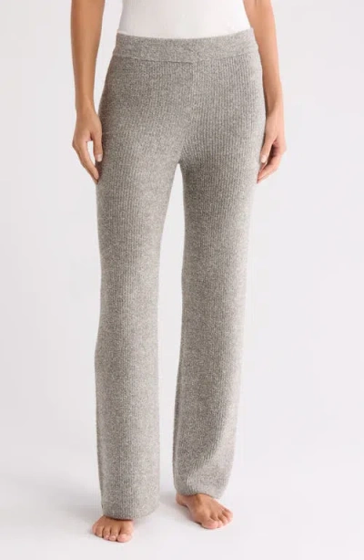 Barefoot Dreams Heathered Rib Sleep Pants In Olive Branch/pearl