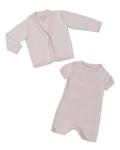 Barefoot Dreams Heathered Stripe Onesie Set In Neutral