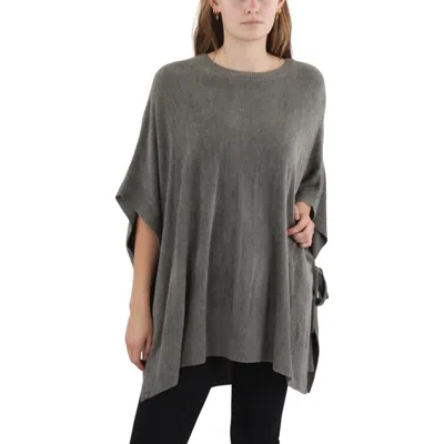 Barefoot Dreams Juniors Hi-low Poncho Womens Hi-low Knit Pullover Top In Gray