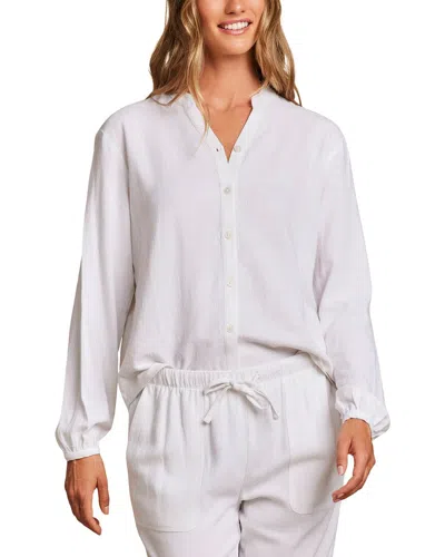Barefoot Dreams Linen-blend Blouse In White