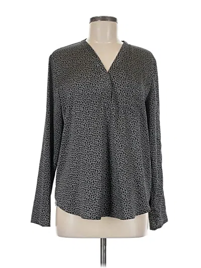 Pre-owned Barefoot Dreams Long Sleeve Blouse In Gray