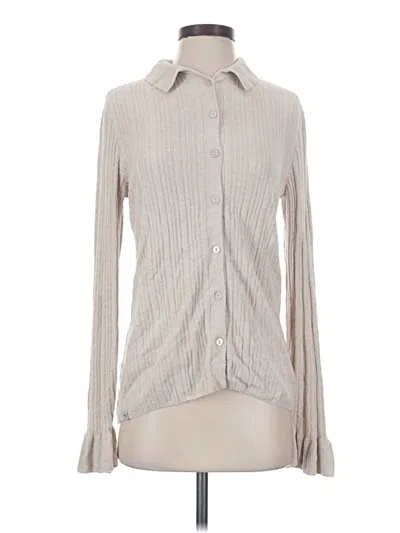 Pre-owned Barefoot Dreams Long Sleeve Blouse In Gray