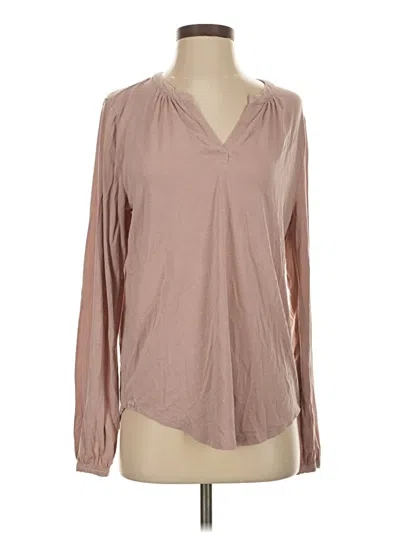 Pre-owned Barefoot Dreams Long Sleeve T-shirt In Tan