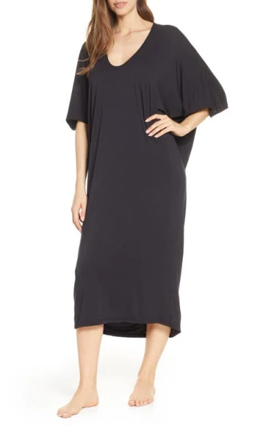 Barefoot Dreams Luxe Jersey Nightgown In Black