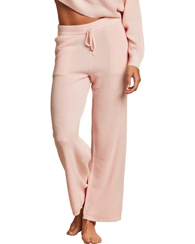 Barefoot Dreams Luxeblend Waffle Knit Ankle Pant In Pink