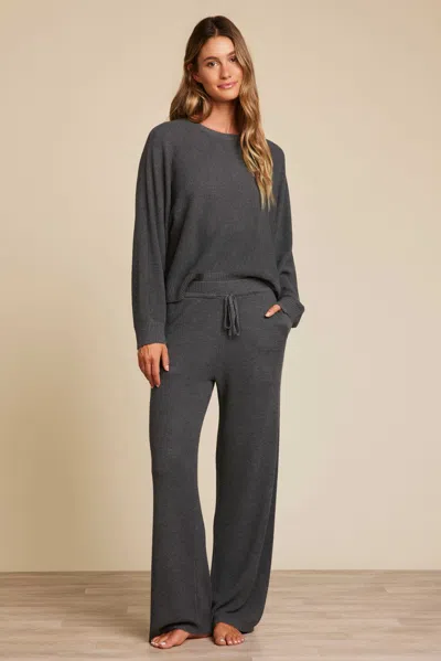 Barefoot Dreams Luxeblend Waffle Knit Ankle Pant In Anchor