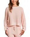 Barefoot Dreams Luxeblend Waffle Knit Pullover In Pink